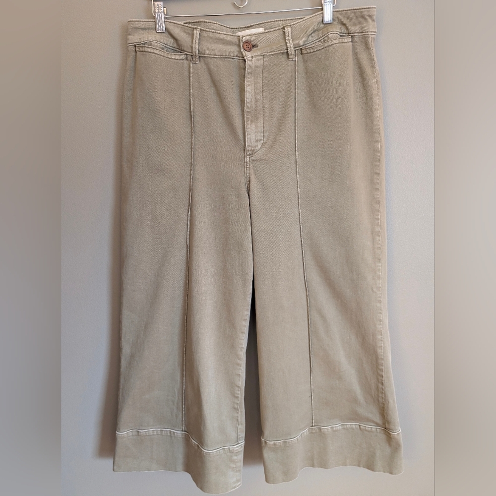 Chino By Anthropologie Army Green Wide Leg Pants Size 16